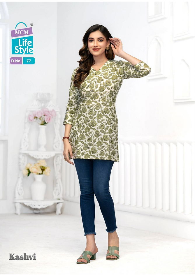 Kashvi Vol 5 By Mcm Printed Cotton Ladies Top Wholesale Market In Surat
